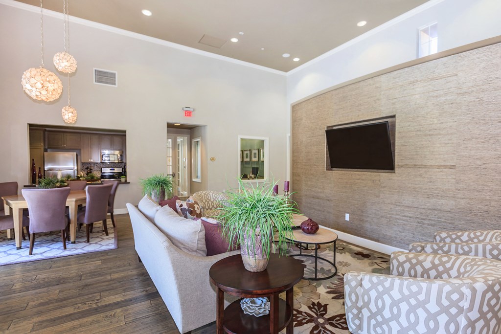 a living room with a couch and a table