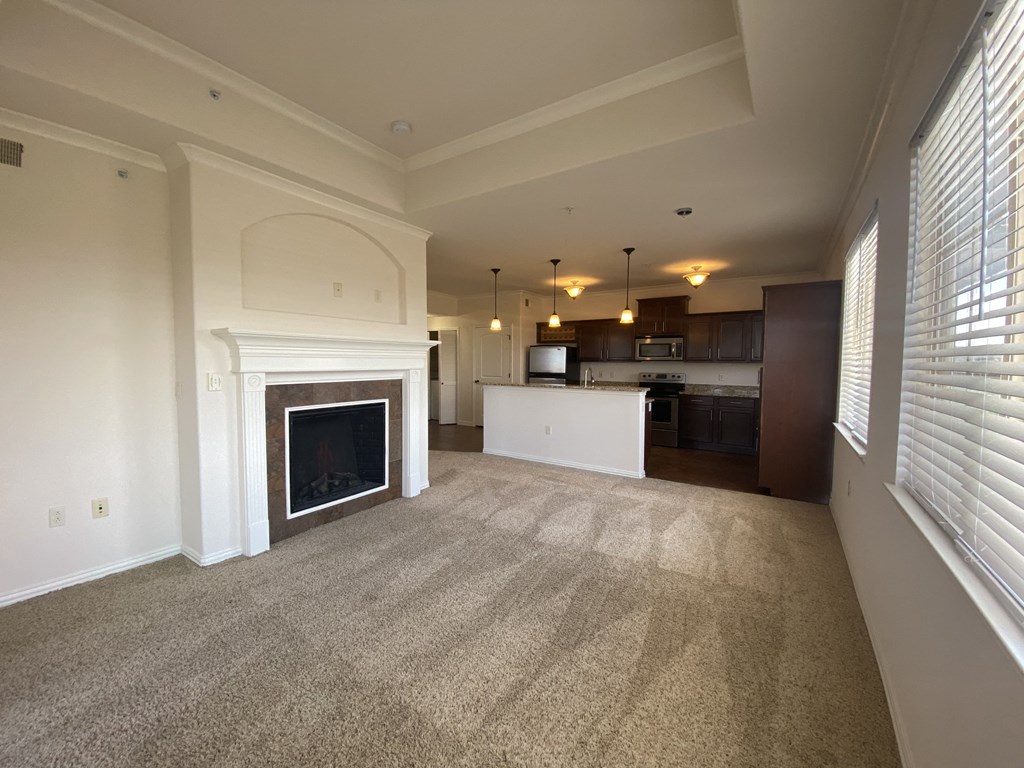 Classic Unit - living room with fireplace
