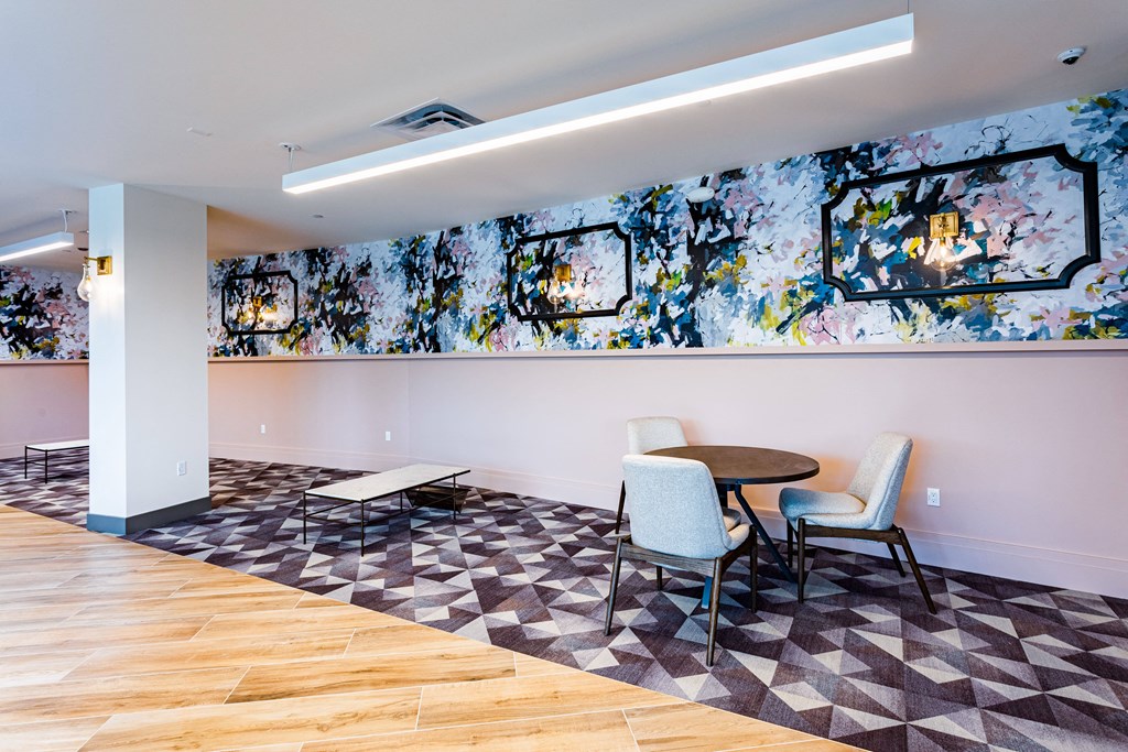 table with white chairs