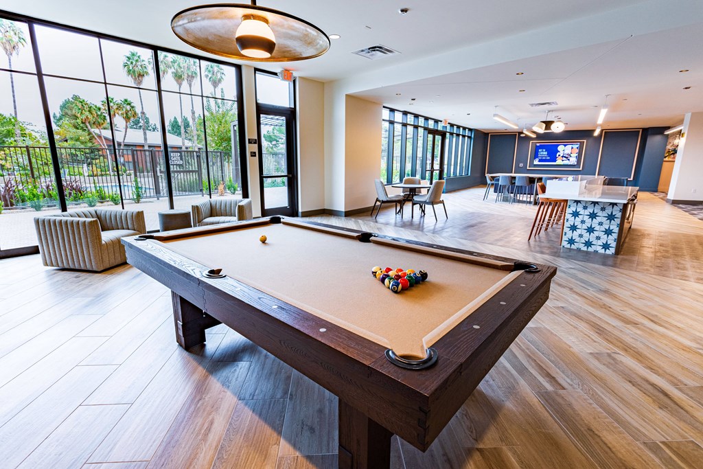 Pool table in clubhouse