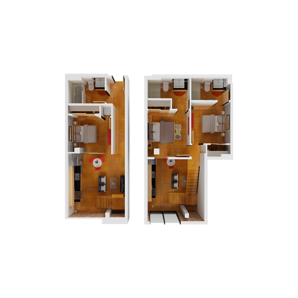 Three bedroom floor plan at Arc Light, California, 94107 