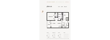 A floor plan for a 768 sq ft apartment with one bedroom, one bathroom, living room, dining room, kitchen, and patio.