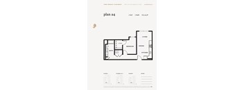 A floor plan for a 1 bedroom apartment with 1 bath and 673 sq ft.
