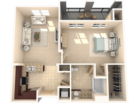 Juniper Floor Plan at 55+ FountainGlen  Jacaranda, Fullerton, California