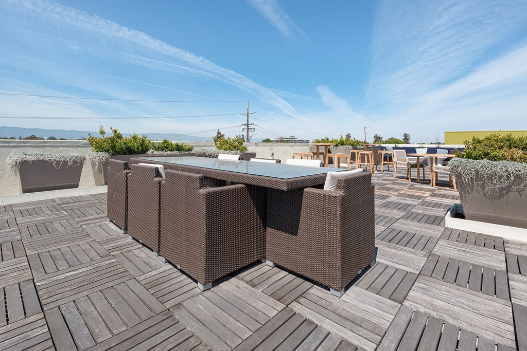 Rooftop seating area