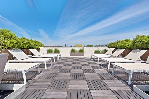 Rooftop with lounge chairs