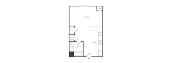 a floor plan of a 1 bedroom apartment