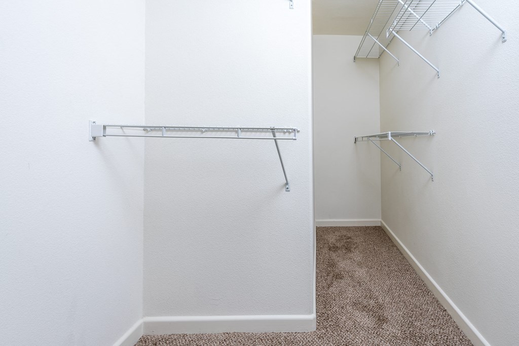 a walk in closet in a 555 waverly unit