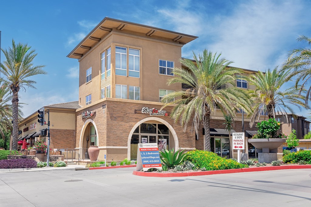 a building with a sign in front of it