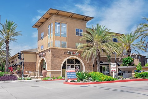 a building with a sign in front of it