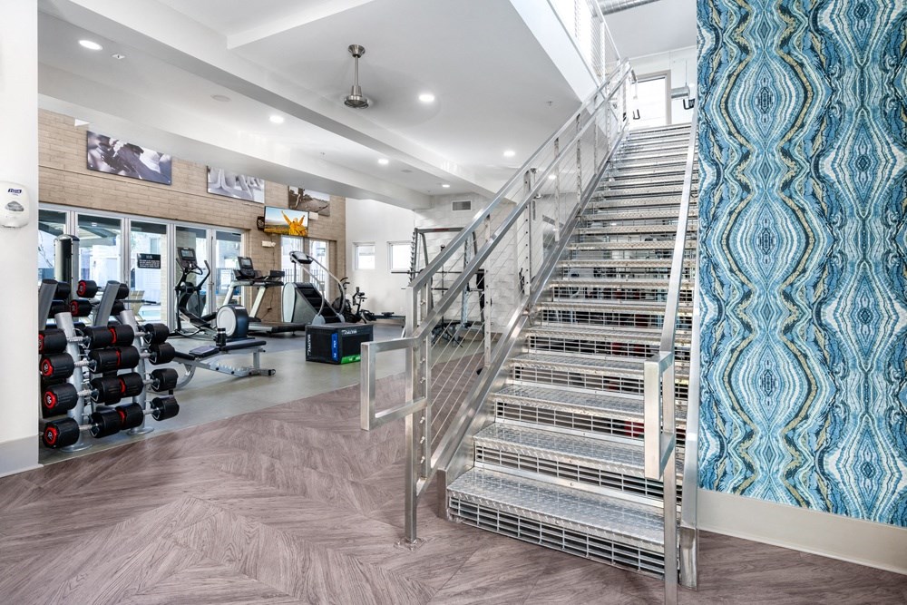 the gym at the preserve at polk apartments