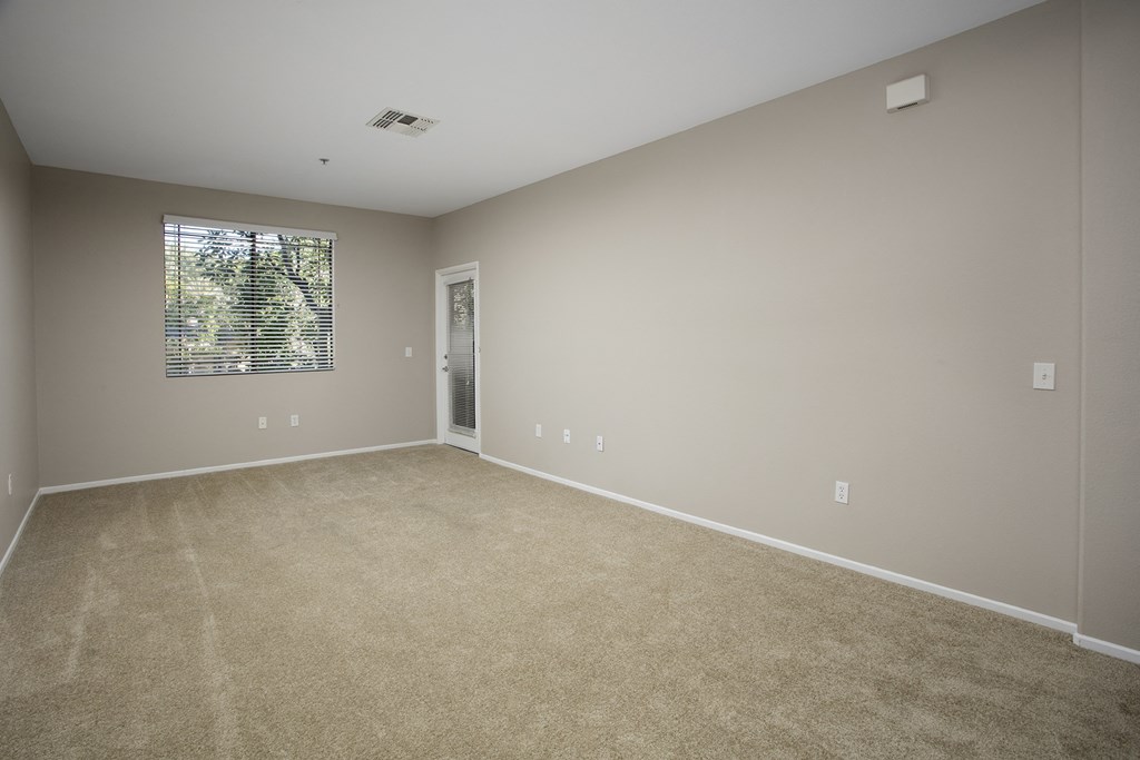 Living Room with Carpet Flooring and a Large Window at 55+ Remington at Ladera Ranch, Ladera Ranch