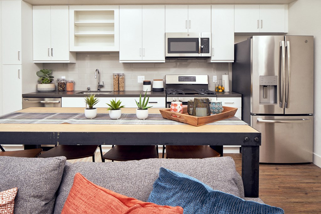 furnished kitchen at Main+Nine, Riverside, California