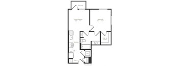 A1 - 1 bed 1 bath - 607 sqft