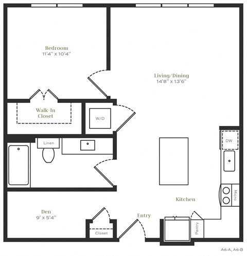 A12 - 1 bed 1 bath - 737 sqft