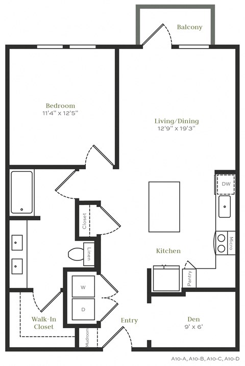 A14 - 1 bed 1 bath - 819 sqft