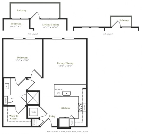 A2 - 1 bed 1 bath - 680 sqft