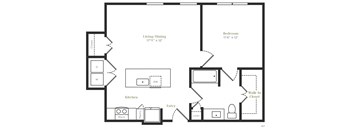 A6 - 1 bed 1 bath - 738 sqft