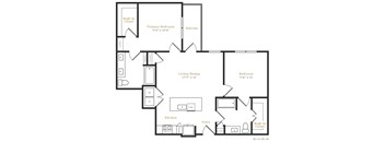 B2 - 2 bed 2 bath - 1063 sqft