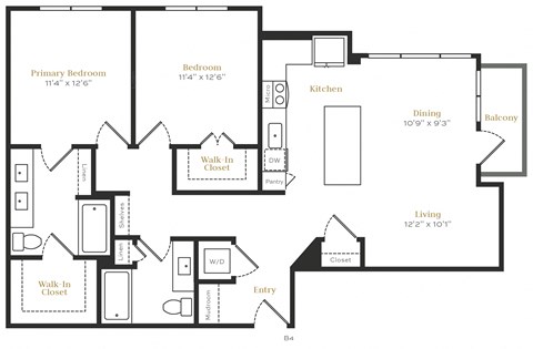 B5 - 2 bed 2 bath - 1177 sqft