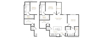 B6 - 2 bed 2 bath - 1080 sqft