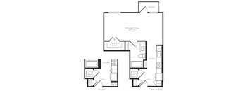 S2 - studio 1 bath - 578 sqft