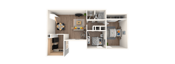 Maple Floor Plan at Verandas Apartments, West Covina, CA, 91791