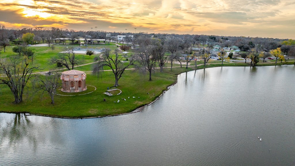 an aerial view of a park next to a body of water at Mihir Taylor, Taylor, TX
