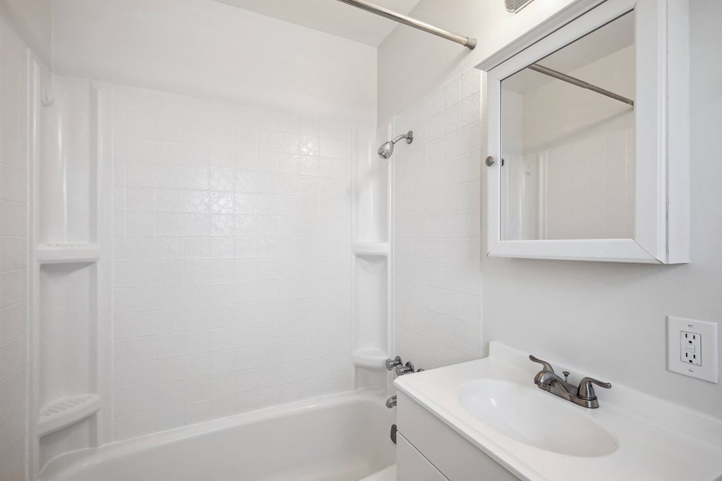 a bathroom with a sink and a bathtub