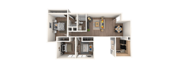 Oak Floor Plan at Verandas Apartments, West Covina