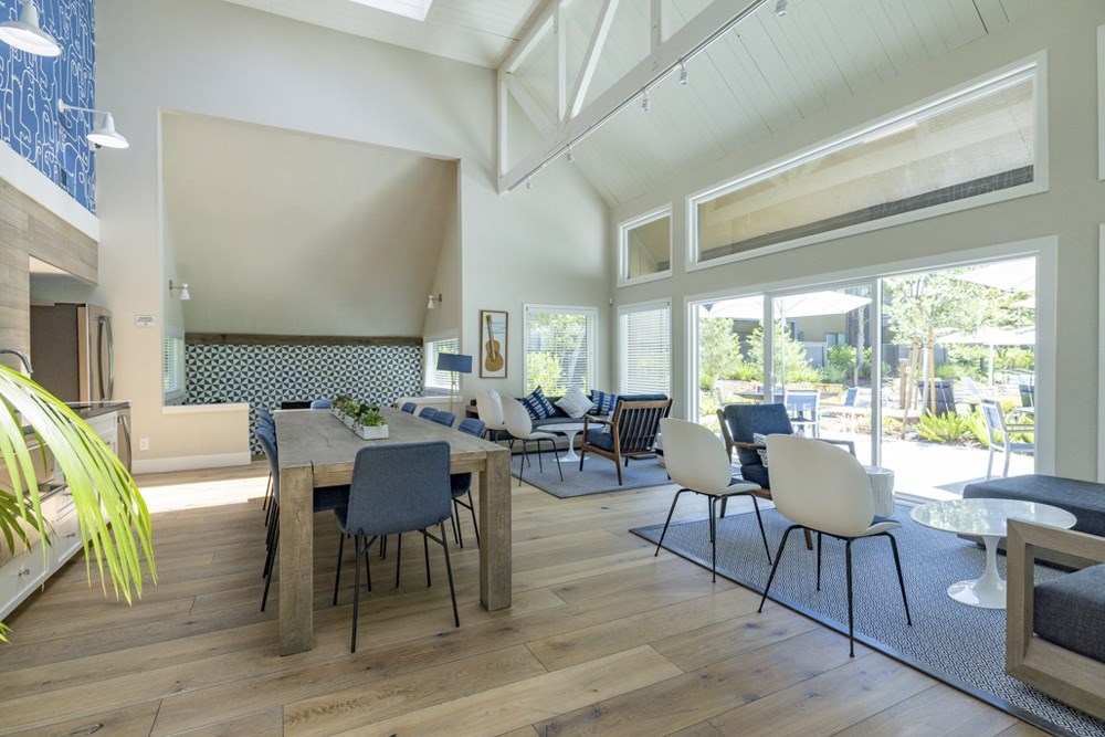 Clubroom with a table and chairs.