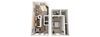 1 Bed 1.5 Bath Floorplan at Nola 624, West Covina California