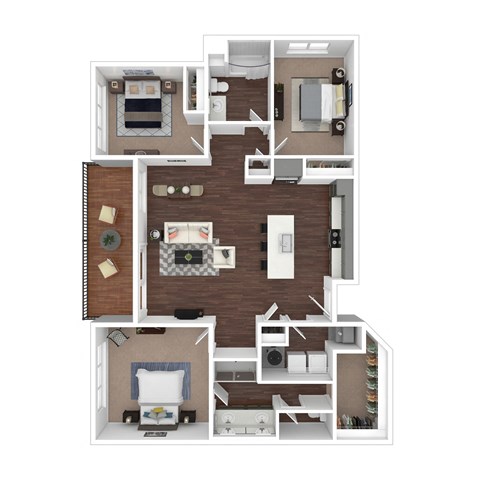 C1 - 3 bed 2 bath - 1367 sqft at Parkside at Littleton Village, Littleton, 80122