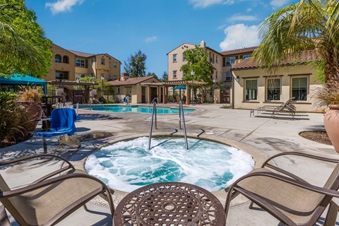 take a dip in the hot tub at Paseos at Magnolia