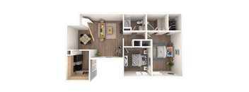 Pine Floor Plan at Verandas Apartments, West Covina, CA, 91791