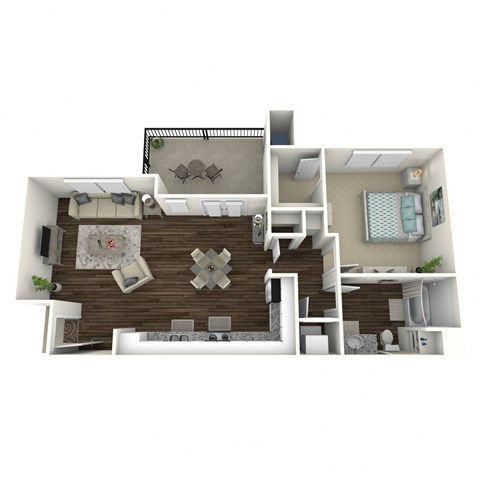 Plan 1 floor plan image - 1 bed 1 bath - 875 sqft
