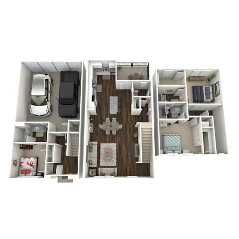 Plan 4 floor plan image - 3 bed 3.5 bath - 1618 sqft