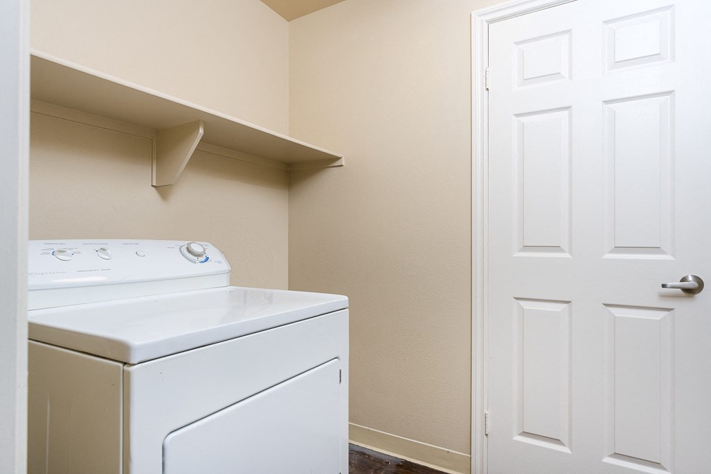 a washer and dryer in a laundry room