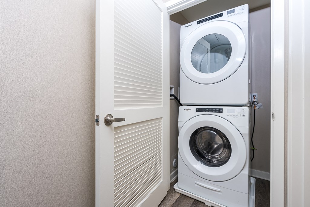 a washer and dryer in a laundry room