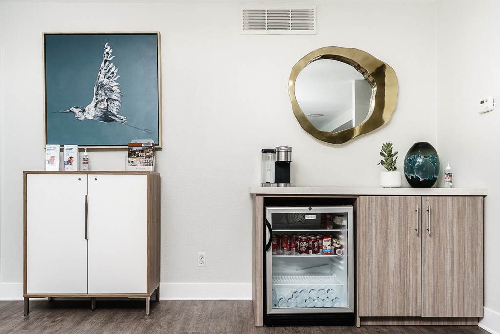 Mini fridge in leasing office at Ridgecrest, California, 92630