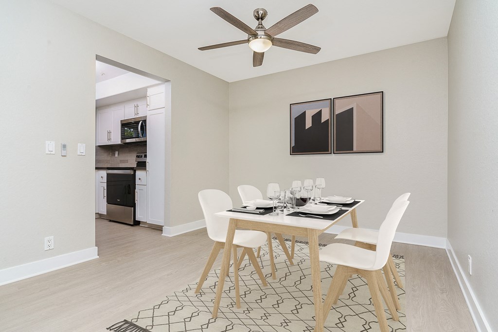 Dining room to kitchen at Ridgecrest, Lake Forest
