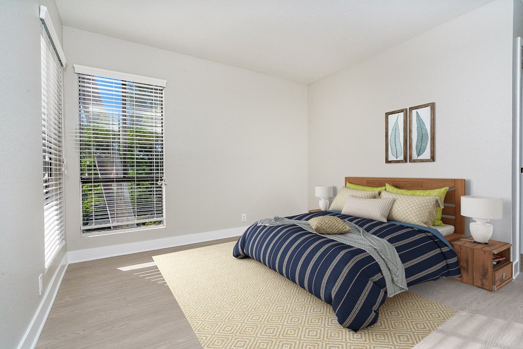 Bedroom with large windows at Ridgecrest, Lake Forest, 92630