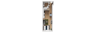 S2 - Studio Floorplan at Noda Apartments, Washington
