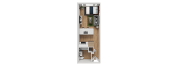 S3 - Studio Floorplan at Noda Apartments, Washington 98101
