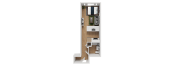 S3B - Studio Floorplan at Noda Apartments, Seattle, WA