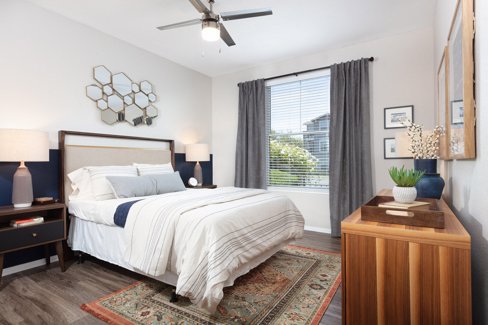 Apartments in Napa for Rent - Montrachet Bedroom with Large Window and Wood Style Floor