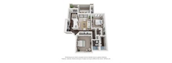 a stylized floor plan of a 1 bedroom floor plan at Vaseo Apartments, Arizona, 85022