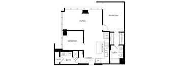 a floor plan of a bedroom apartment
