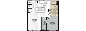 A8 Floor Plan at Arise Riverside, Austin, 78741