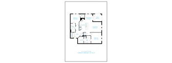 A black and white floor plan of a 2 bedroom, 2 bathroom apartment.